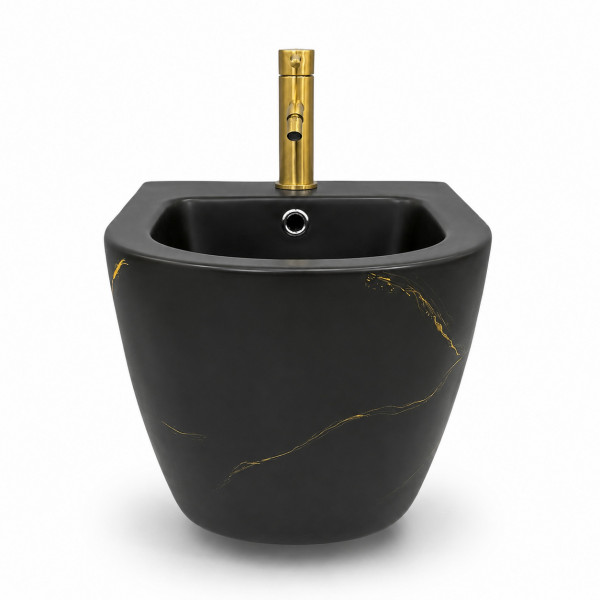 Подвесное биде VBI VULCANO BLACK MARBLE MATT