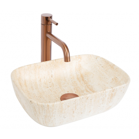 Умывальник (раковина) REA BELINDA MINI TRAVERTINE MATT накладной