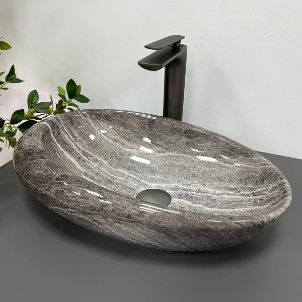 Умывальник (раковина) VBI VICENZA DARK STONE GLOSSY накладной