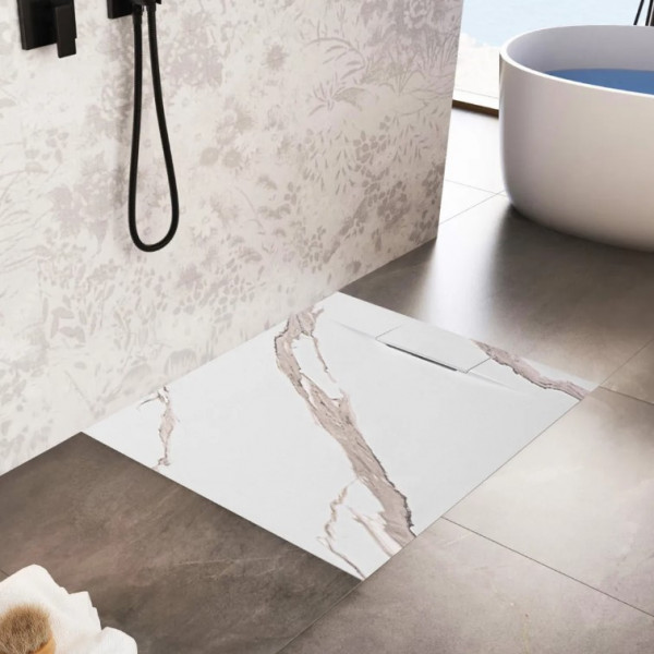 Душевой поддон REA BAZALT 90x90 CARRARA WHITE