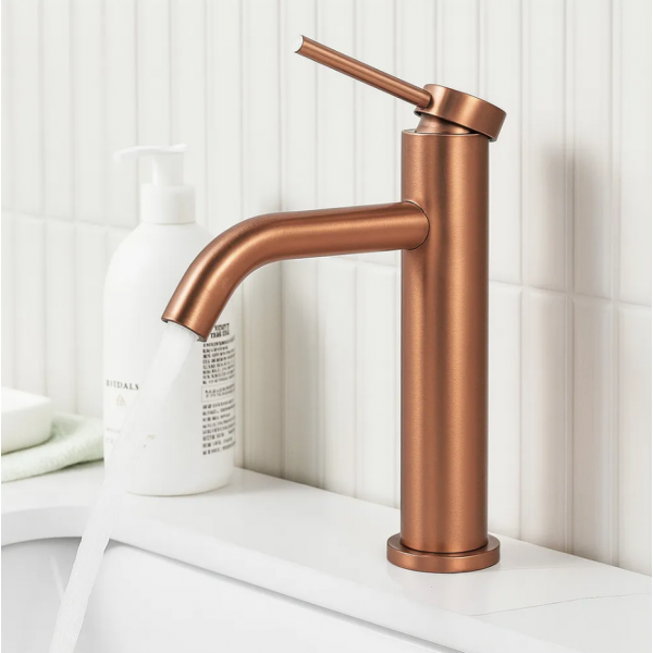 Смеситель для раковины (умывальника) REA CLIF BRUSHED COPPER низкий