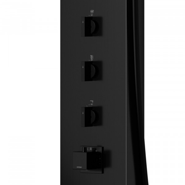 Душова панель CORSAN NEO BLACK LED з виливом та термостатом