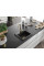 Гранітна кухонна мийка MEXEN MILO BLACK SILVER + сифон GOLD