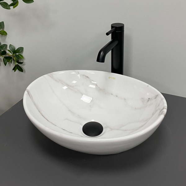 Умывальник (раковина) VBI PARMA CALCATTA GLOSSY накладной