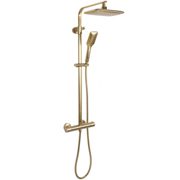 Душевой гарнитур REA TOM BRUSHED GOLD матовое золото с термостатом