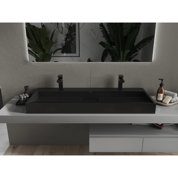 Умивальник (раковина) MEXEN AVA 120 BLACK MATT 2/O накладний підвісний *
