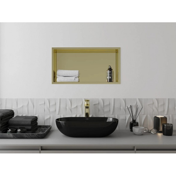 Вбудована полиця MEXEN X-Wall-R 60x30 GOLD з обідком