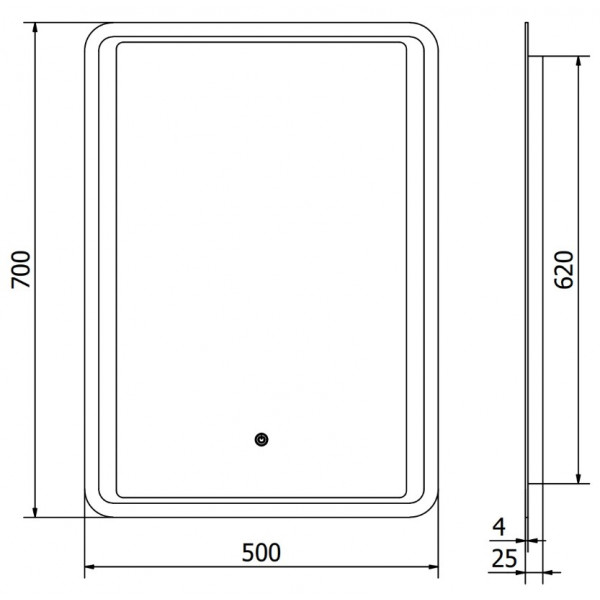 Дзеркало MEXEN ZUSA 50x70 LED прямокутне