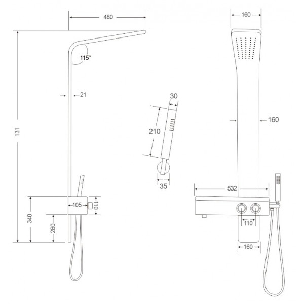 Душова панель MEXEN SUND BLACK