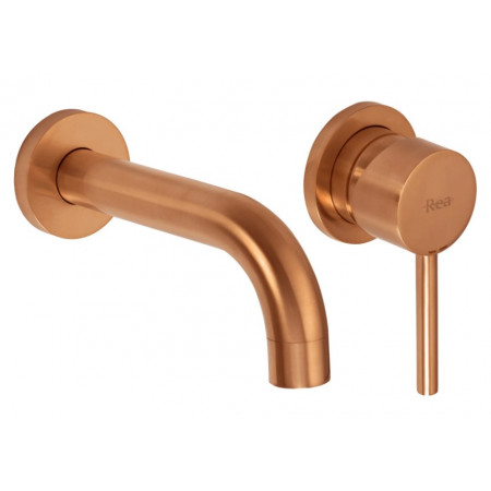 Смеситель для раковины (умывальника) REA LUNGO BRUSHED COPPER + BOX скрытого монтажа