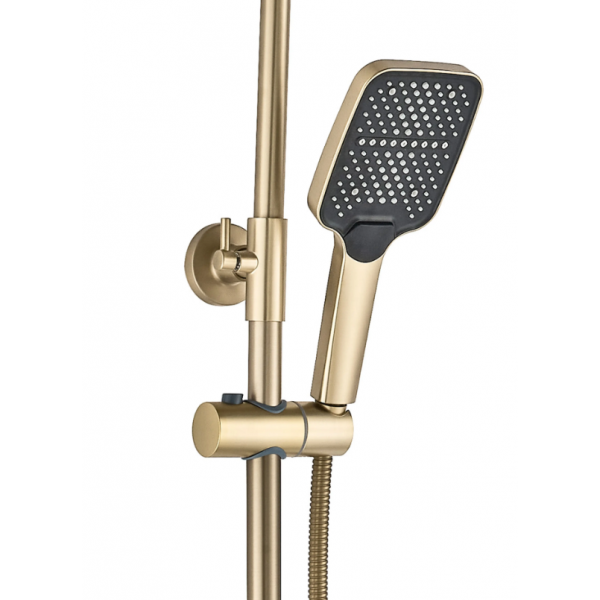 Душевой гарнтитур REA JOE BRUSHED GOLD с изливом