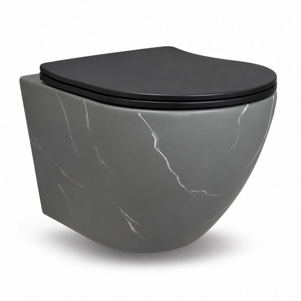 Подвесной унитаз VBI VULCANO GREY STONE MATT TORNADO