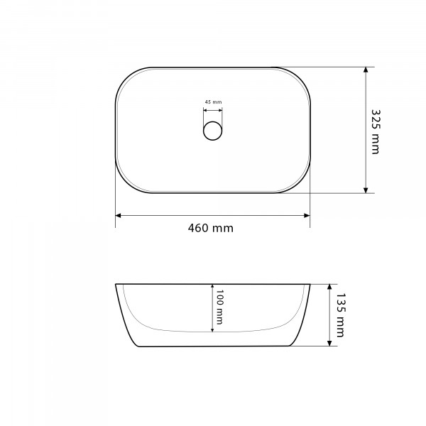 Умывальник (раковина) VBI RAVENNA MARBLE BLACK MATT накладной