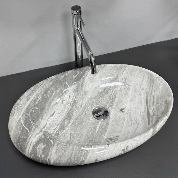 Умывальник (раковина) VBI VICENZA M GREY STONE GLOSSY накладной