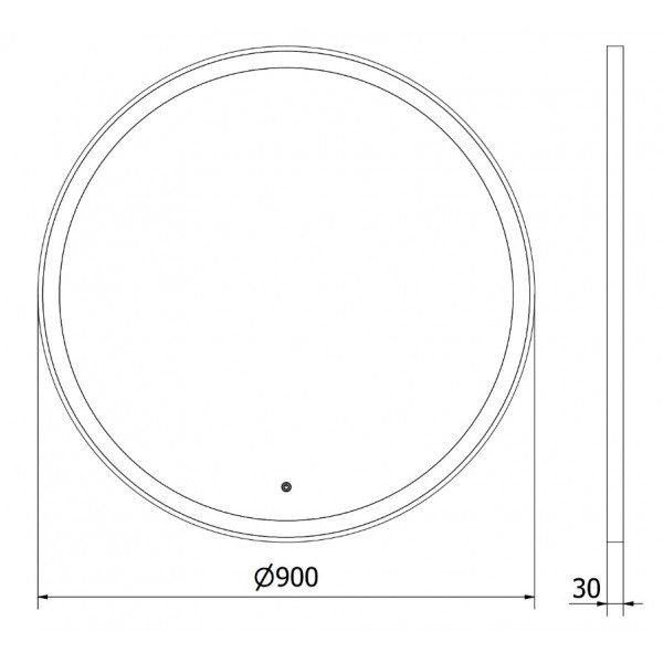 Дзеркало MEXEN ESSO 90 GOLD LED кругле