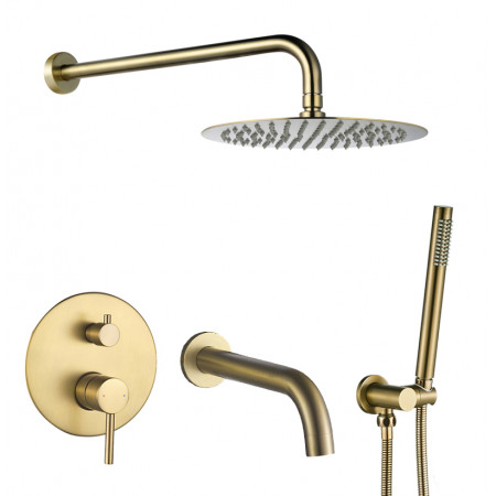 Душевая система с изливом VBI MILANO BRUSHED GOLD скрытого монтажа