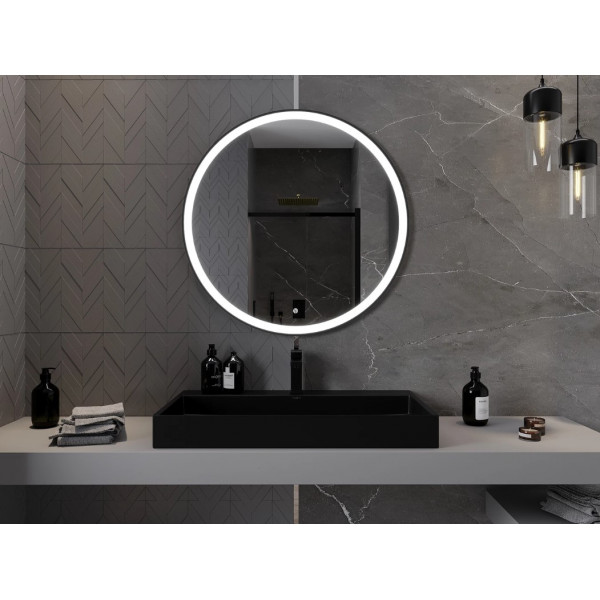 Дзеркало MEXEN ESSO 90 BLACK LED кругле