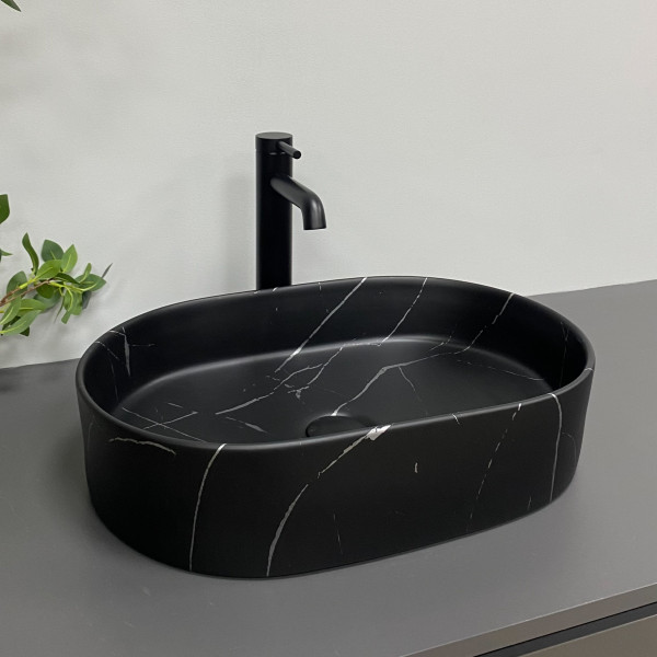 Умывальник (раковина) VBI VERONA 50 BLACK MARMO MATT накладной