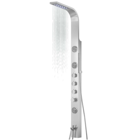 Душова панель CORSAN SNAKE INOX LED з виливом та термостатом