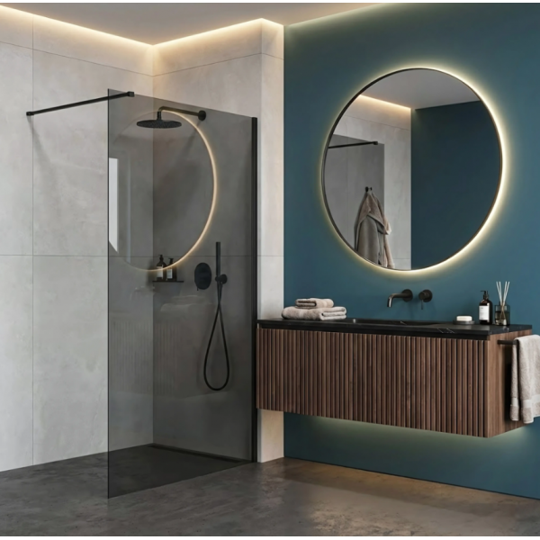 Душевая стенка REA FLEXI 130 GREY BLACK