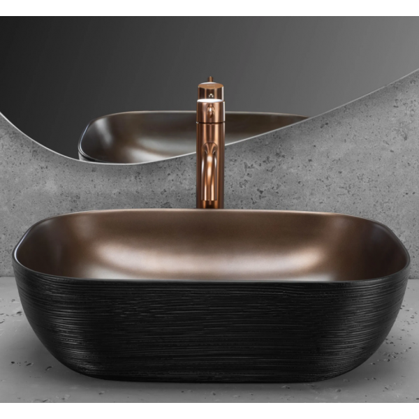 Умывальник (раковина) REA BELINDA BLACK BRUSHED COPPER накладной