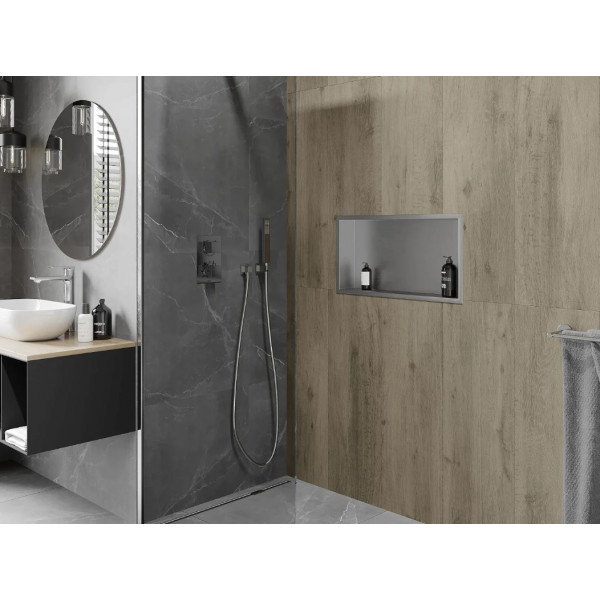 Вбудована полиця MEXEN X-Wall-R 60x30 INOX з обідком