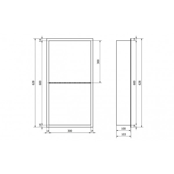 Вбудована полиця MEXEN X-Wall-R 60x30 WHITE з обідком