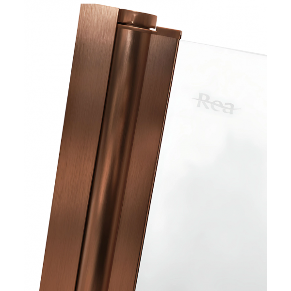 Шторка для ванны REA  AGAT-2 100 BRUSHED COPPER складная