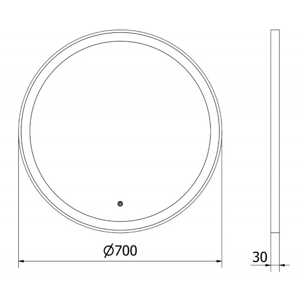 Дзеркало MEXEN ESSO 70 GOLD LED кругле