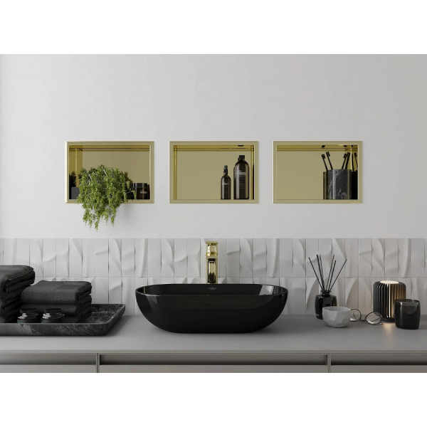 Вбудована полиця MEXEN X-Wall-R 30x20 GOLD з обідком