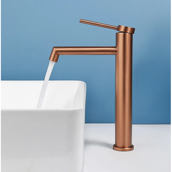 Смеситель для раковины (умывальника) REA FOSS BRUSHED COPPER высокий