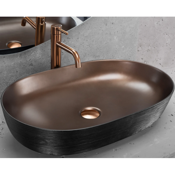 Умывальник (раковина) REA CLEO 61 BLACK BRUSHED COPPER накладной