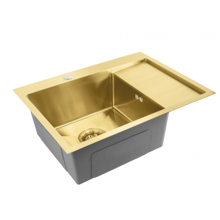 Стальная кухонная мойка REA FIN BRUSHED GOLD