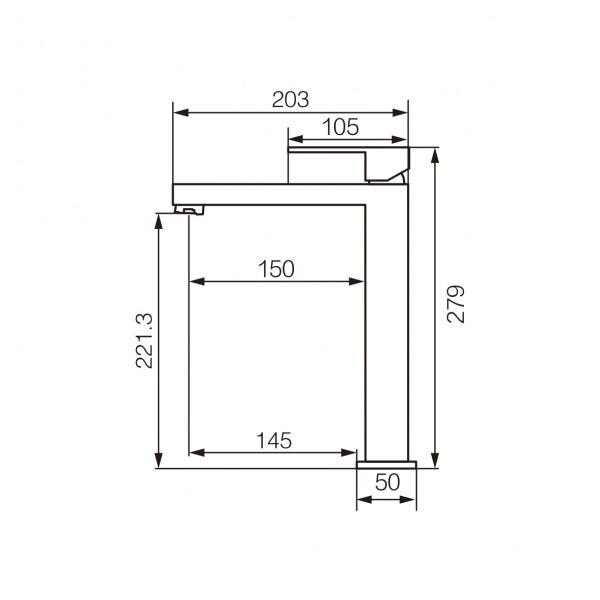Смеситель для раковины VBI LORENO CHROME высокий