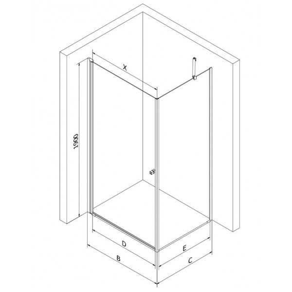 Душова кабіна MEXEN PRETORIA 90x70 BLACK