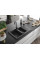 Гранітна кухонна мийка MEXEN GASPAR BLACK GRANITE + сифон BLACK