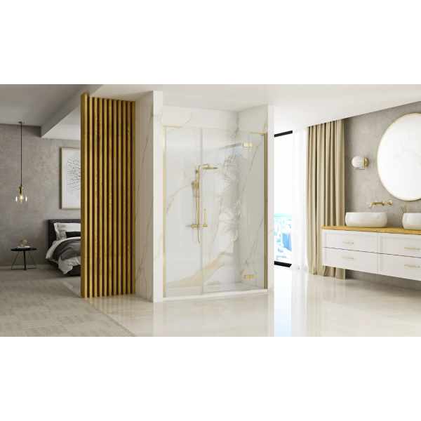 Душевая дверь REA HUGO 120 BRUSHED GOLD распашная