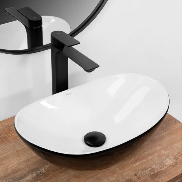 Умывальник (раковина) REA ROYAL MINI BLACK WHITE накладной *
