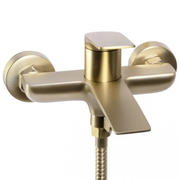 Смеситель для ванны и душа REA  AVALON BRUSHED GOLD настенный с изливом