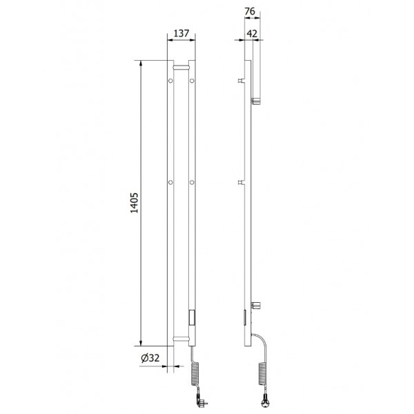 Сушка для рушників MEXEN PINO 140х13 WHITE 150W електрична