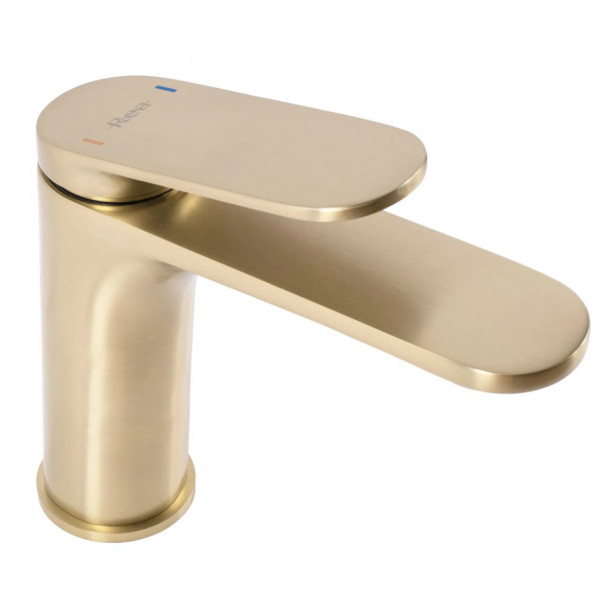 Смеситель для раковины (умывальника) REA MARCO BRUSHED GOLD низкий