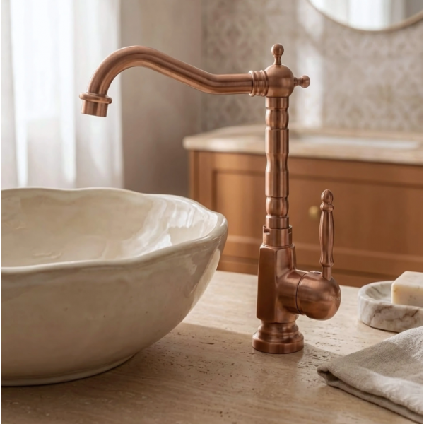 Смеситель для раковины REA BONA BRUSHED COPPER