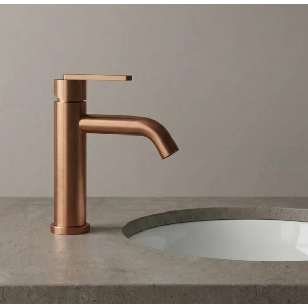 Смеситель для раковины (умывальника) REA ONTARIO BRUSHED COPPER низкий
