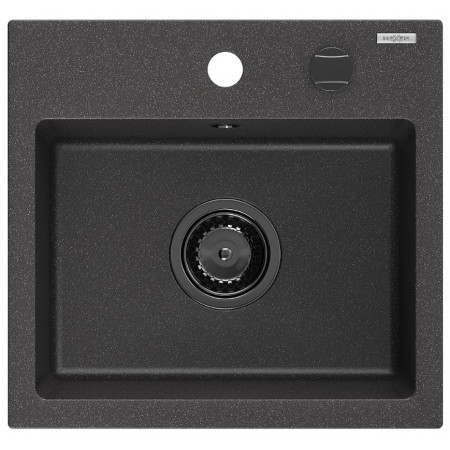 Гранітна кухонна мийка MEXEN MILO BLACK GRANITE + сифон BLACK