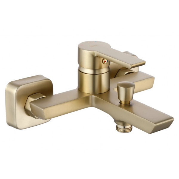 Смеситель для ванны и душа REA ARGUS BRUSHED GOLD настенный с изливом