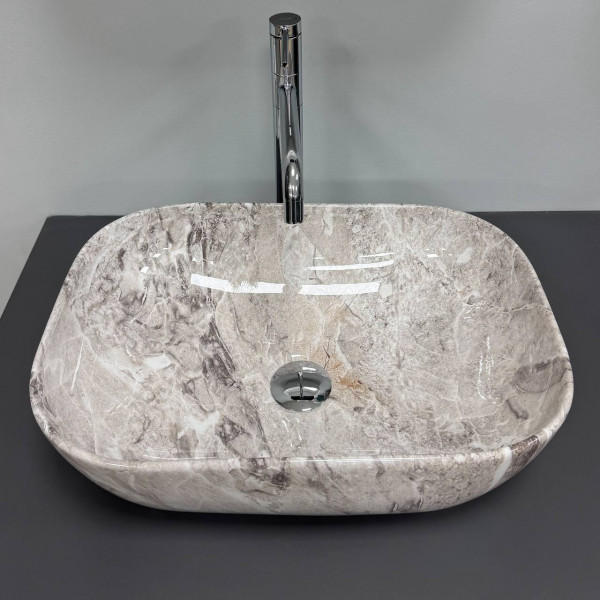 Умывальник (раковина) VBI RAVENNA STONE GLOSSY накладной