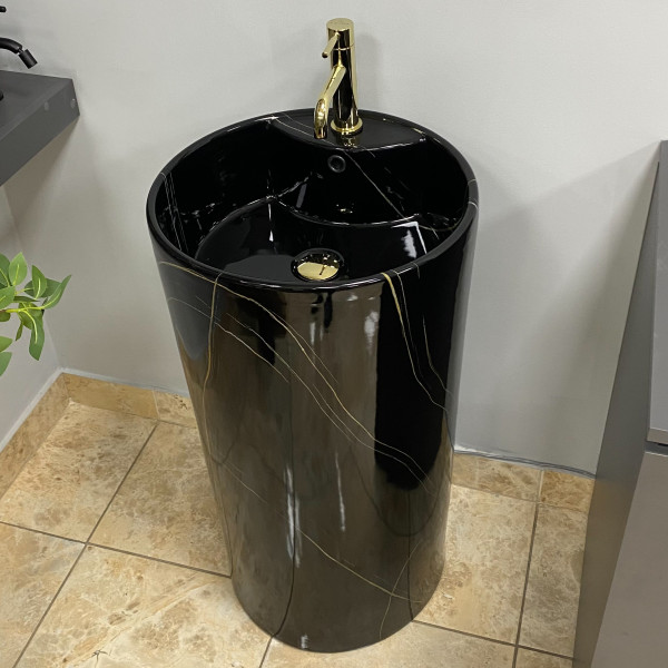 Умывальник (раковина) VBI BOLONIA M BLACK MARBLE напольный