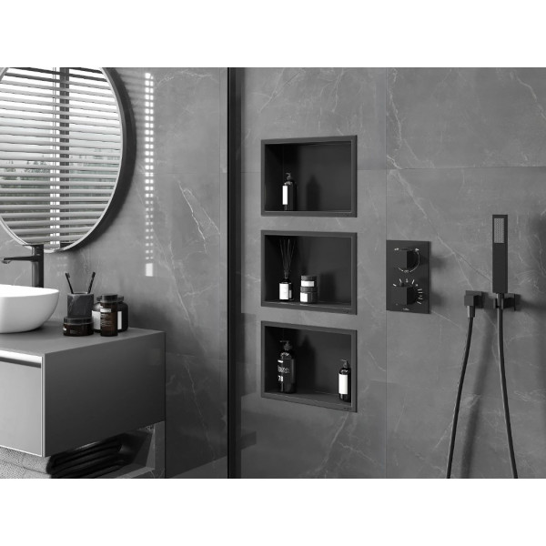 Вбудована полиця MEXEN X-Wall-R 30x20 BLACK з обідком