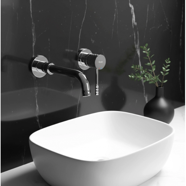 Смеситель для раковины (умывальника) REA LUNGO DIAMOND LONG CHROME + BOX скрытого монтажа