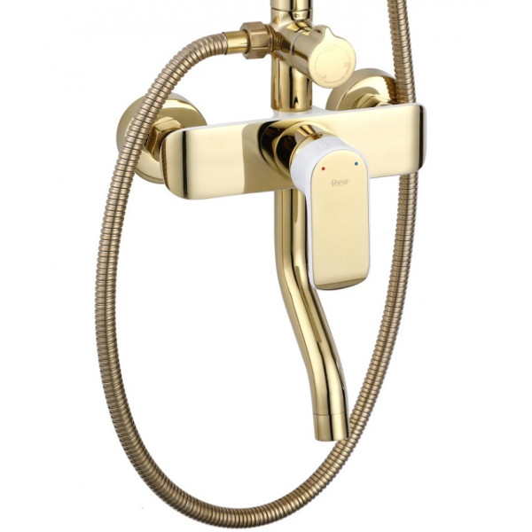 Душевой гарнитур REA BLOOM GOLD WHITE с изливом *